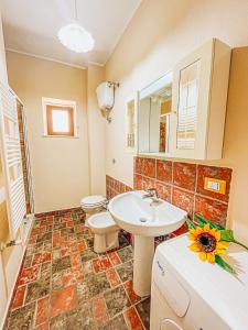 bagno con lavandino e servizi igienici di Appartamenti L'Arcella a San Nicola Arcella