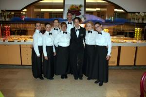 a group of people in white shirts and ties at Hotel Orient & Pacific in Lido di Jesolo