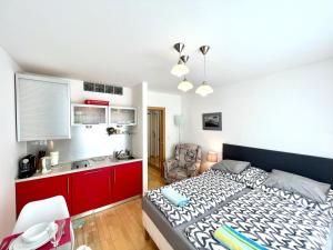 Köök või kööginurk majutusasutuses Apartmán u lesa, Srní 119