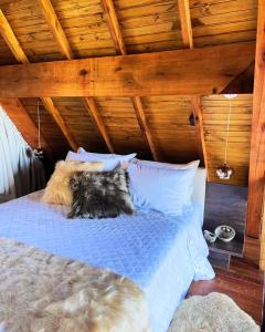 Кровать или кровати в номере Cabanas Bougainville Hospedagem sofisticada em nova Petrópolis