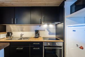 Kuchyň nebo kuchyňský kout v ubytování Superbe appartement, en 2 parties, au centre d'Anzère