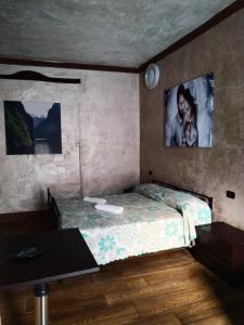 1 dormitorio con cama y escritorio. en The New B&B, en Poggio Imperiale