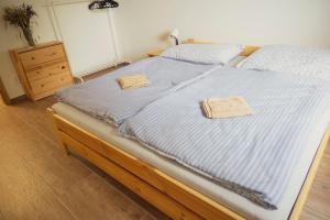 Postel nebo postele na pokoji v ubytování Na Kopečku apartmány
