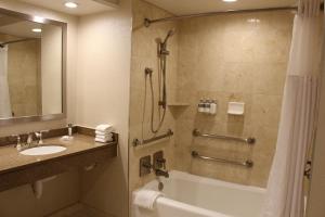 a bathroom with a shower and a tub and a sink at Gaylord Opryland Resort & Convention Center in Nashville