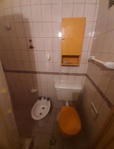 een kleine badkamer met een toilet en een wastafel bij LUIS MENDOZA in Mendoza