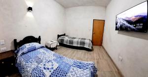 1 dormitorio con 1 cama y TV de pantalla plana en Casa Valle Viejo en San Fernando del Valle de Catamarca