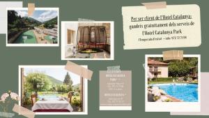 un collage de fotos de un complejo con piscina en Hotel Catalunya Ribes de Freser, en Ribes de Freser