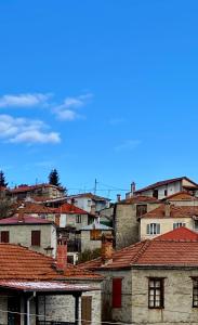 grupa budynków z czerwonymi dachami w obiekcie Ξενώνας Ράπτης 