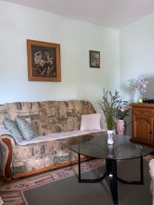 a living room with a couch and a table at Obiteljska kuća u centru Posušja in Posušje