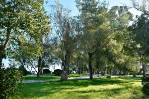 un parco con alberi e un sentiero nell'erba di Welcome Inn Marlen's House a Città di Corfù
