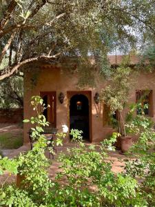 una pequeña casa con un árbol delante en GreenLife Marrakech en Marrakech
