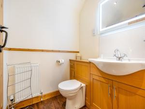 a bathroom with a white toilet and a sink at The Granary - Uk44520 in North Thoresby