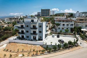 an aerial view of a city with a building at Vila Muka in Ksamil