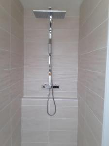 a shower with a shower head in a bathroom at Villa au calme avec piscine chauffée in Châteaurenard