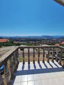 a view of the city from a balcony at Bella Vista Apartment in Podgorica