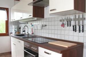 a kitchen with a sink and a counter top at Basaltikum in Mendig