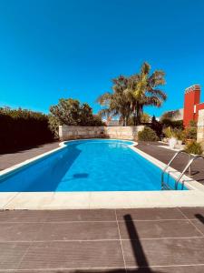 een groot blauw zwembad in een tuin bij Apulian Way in Torre Pelosa