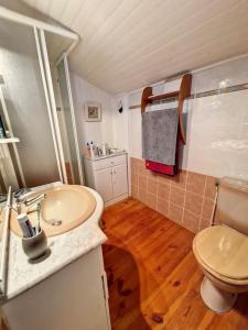 a bathroom with a sink and a toilet at Maison - Les Angles T4 70m2 - Vue exceptionnelle in Les Angles