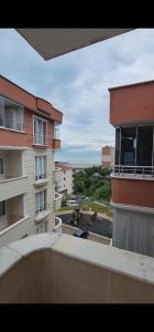 a view from the balcony of a building at Deniz manzaralı klimalı daire in Bostancı