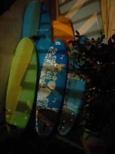 a group of surfboards lined up next to each other at Rosa de los Vientos in Cádiz