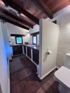 ein Bad mit einem Waschbecken und einem WC in einem Zimmer in der Unterkunft El Bosque de Candeleda in Candeleda