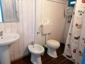 ポルトパーロにあるChalet carratoisのバスルーム(トイレ、洗面台付)