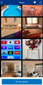 un collage de fotos de una página de inicio de una habitación de hotel en Casa Orange Piscine Terrasse Parking en San Sebastián de la Gomera