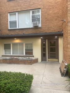 a box is sitting outside of a house at Granville appartment in Chicago