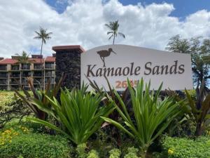 a sign for the karma sands resort at Live da HI life--great beach and great views! in Wailea