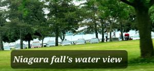 un cartello che dice che Nyssa Falls Water View in a park di Niagara Falls Villa with Private pool, hottub, water view and Breakfast a Niagara Falls