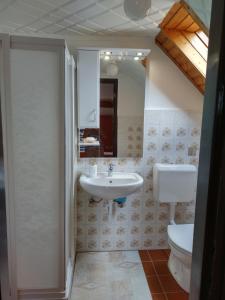 Koupelna v ubytování Ibolya Apartman + 7 fotografií