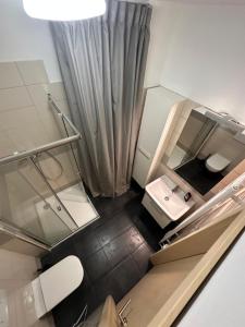 Koupelna v ubytování Apartmán ERUDITO XXVI centrum Jihlava