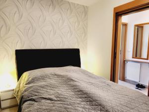 Een bed of bedden in een kamer bij Heviz Victoria apartman