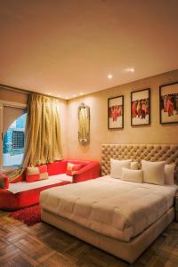 Letto o letti in una camera di Riad Hicham