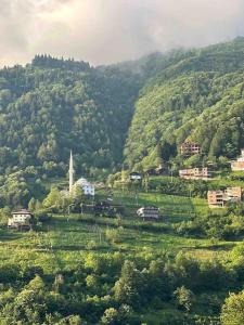 una piccola cittadina in mezzo a una montagna di كوخ في أوزنغول Uzungöl a Çaykara