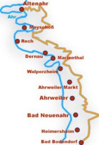 eine Karte des Flußexodus-Exodus-Landkarten bibel kartografiert Exodus-Exodus-Exodus-Manuskript in der Unterkunft Apartment am Rotweinwanderweg in Bad Neuenahr-Ahrweiler