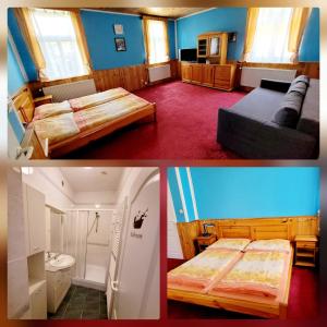 Postel nebo postele na pokoji v ubytování Chata&Apartmán Nová Mýtina