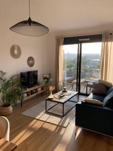 Χώρος καθιστικού στο Appartement Rouen terrasse + parking