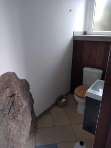 a bathroom with a toilet and a sink at Stephane in Pointe-Noire