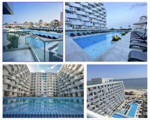 un collage de photos d'un hôtel et d'une piscine dans l'établissement Divin & Adorabil Infinity Resort, à Mamaia Nord – Năvodari