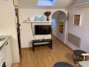 TV a/nebo společenská místnost v ubytování San Bernabé, apartamento para 2 en las Vistillas junto a metro Puerta de Toledo + 4 fotografie