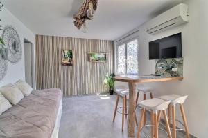 TV a/nebo společenská místnost v ubytování Location Appartement saisonnier