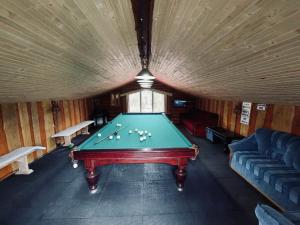 a room with a pool table with balls on it at DanRock in Yablunytsya