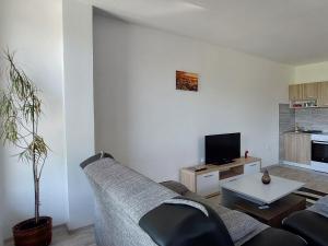 sala de estar con sofá y TV en Apartments Window, en Bihać