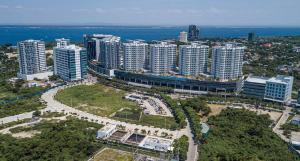 an aerial view of a city with tall buildings at Mactan Newtown Studio Unit Near Airport in Punta Engaño