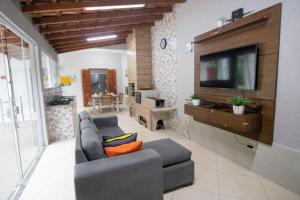 Χώρος καθιστικού στο Casa tranquila na praia