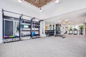 a gym with treadmills and elliptical machines at SoMa 1br w bike storage parking nr Bart SFO-1424 in San Francisco