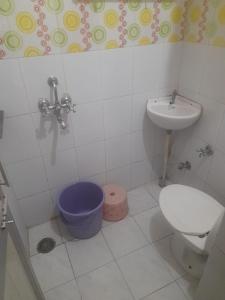 a bathroom with a toilet and a sink at IFM Guest House in Amritsar