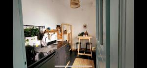 a kitchen with a sink and a counter top at Rüya Apart Pansiyon Bodrum in Bodrum City