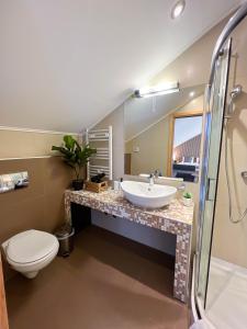 Koupelna v ubytování Zona Optimizma accommodation & SPA
